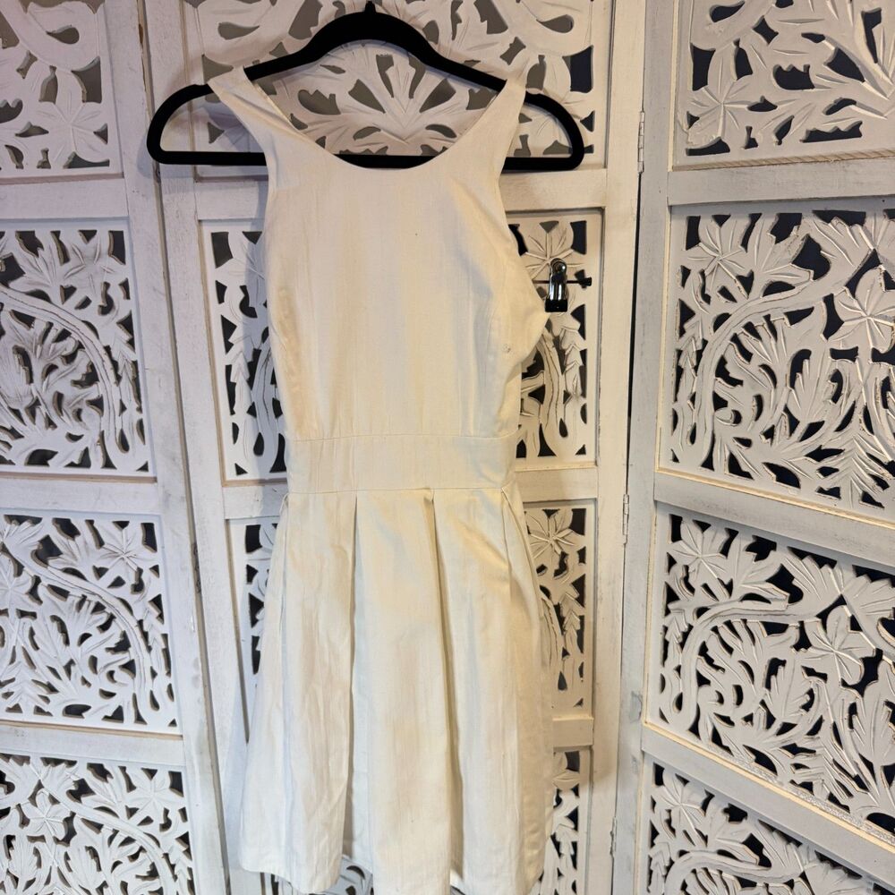 Armani Exchange White Pleated Dress with Pockets Size 6